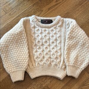 Vintage Toddler Wool Fisherman’s cable knit sweater